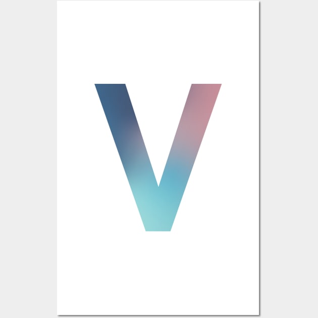 Gradient Letter v Initial Alphabet Wall Art by murialbezanson